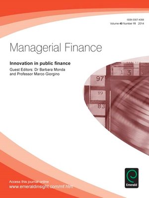 cover image of Managerial Finance, Volume 40, Issue 11